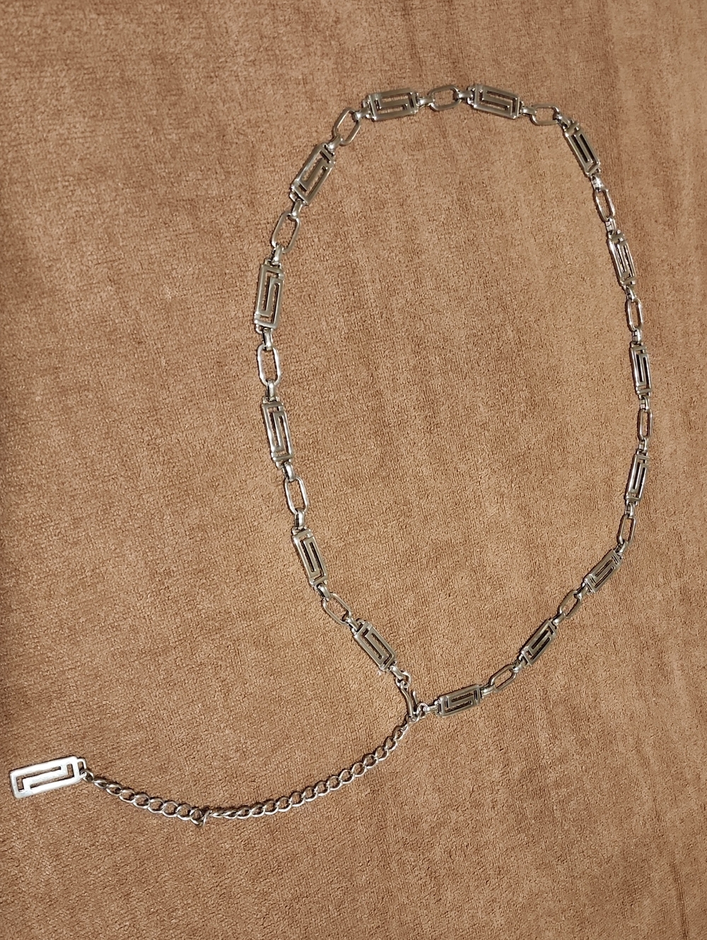 Women's Silver Link Geometric Belt
